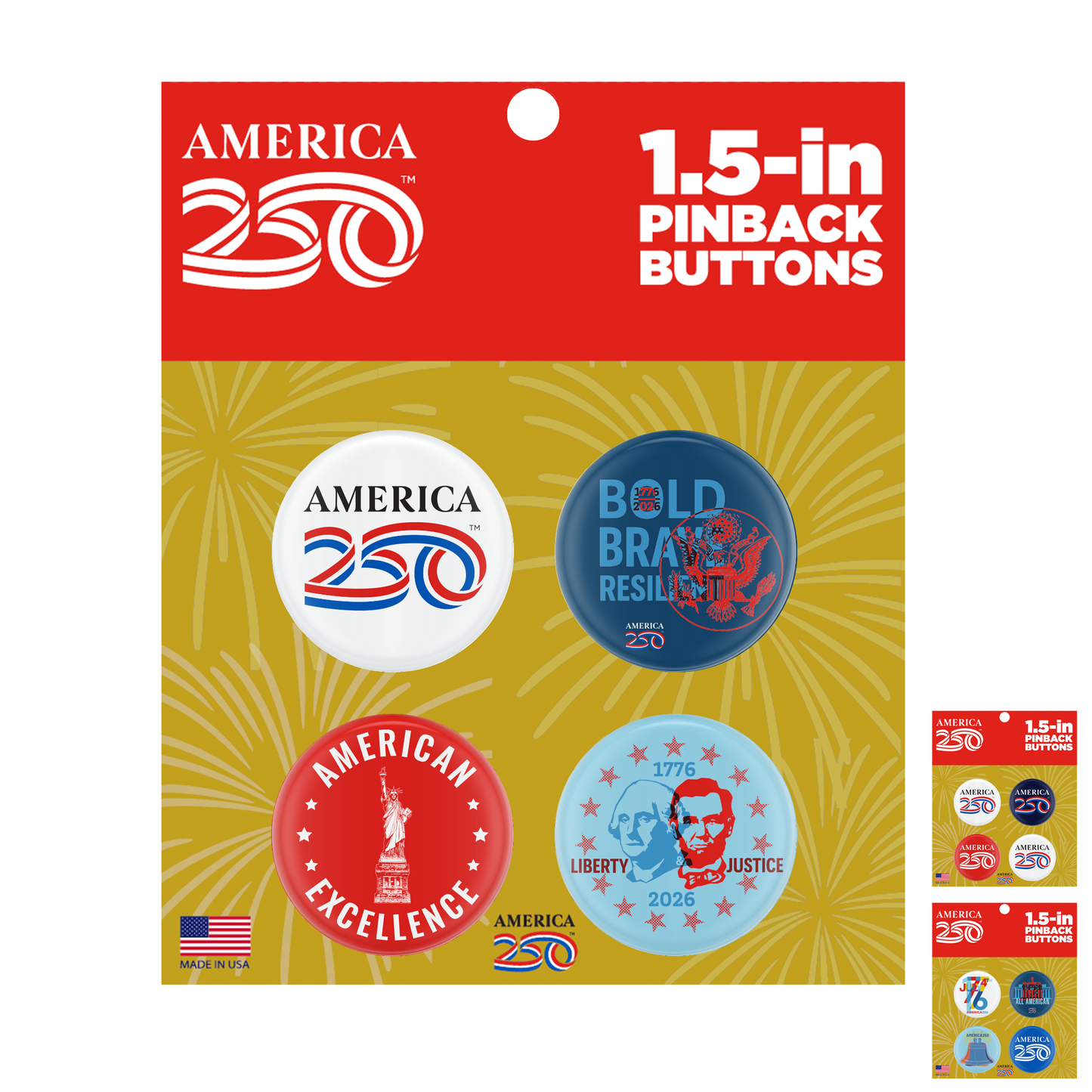 1.5" Buttons, Set of 4