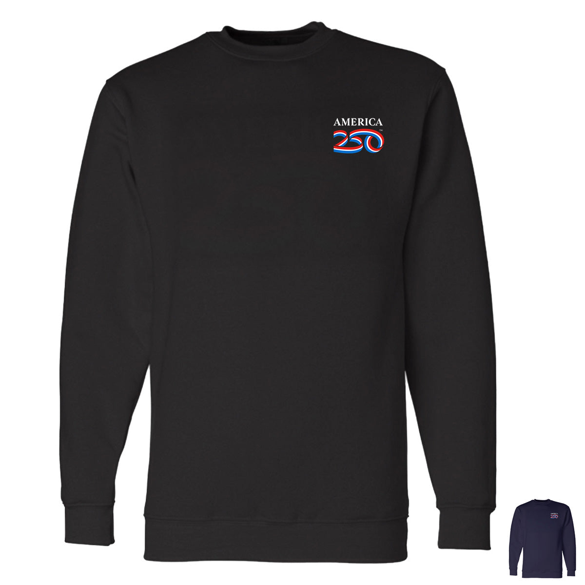 Modern Crewneck Sweatshirt, Black & Navy