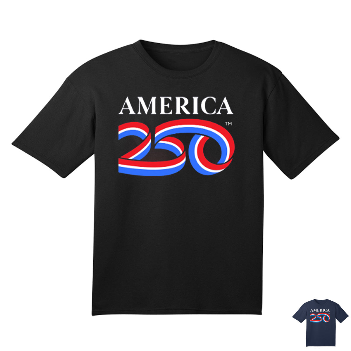 Youth Tee, Black & Navy