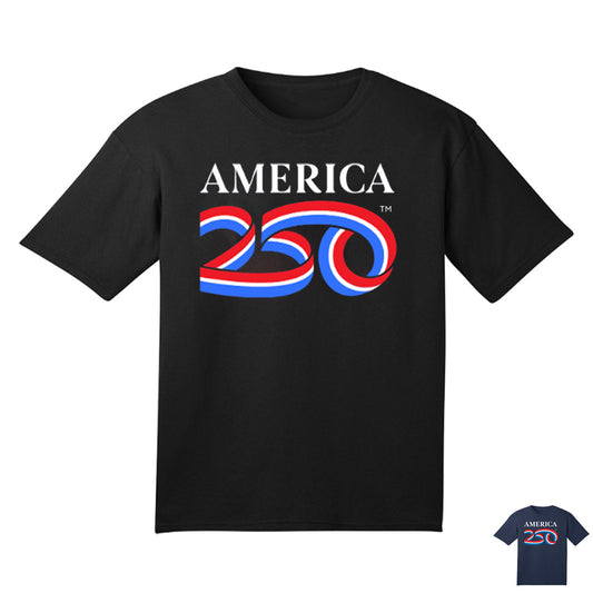 Youth Tee, Black & Navy