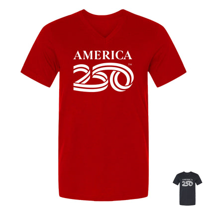 V-Neck Tee, Red & Black