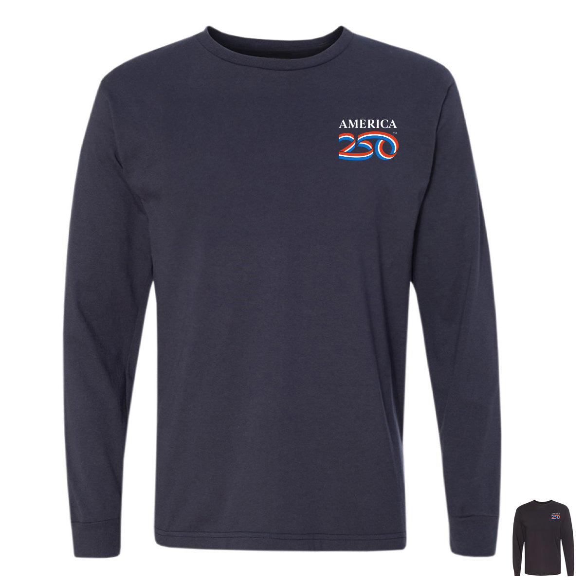 Modern Long Sleeve Tee, Navy & Black
