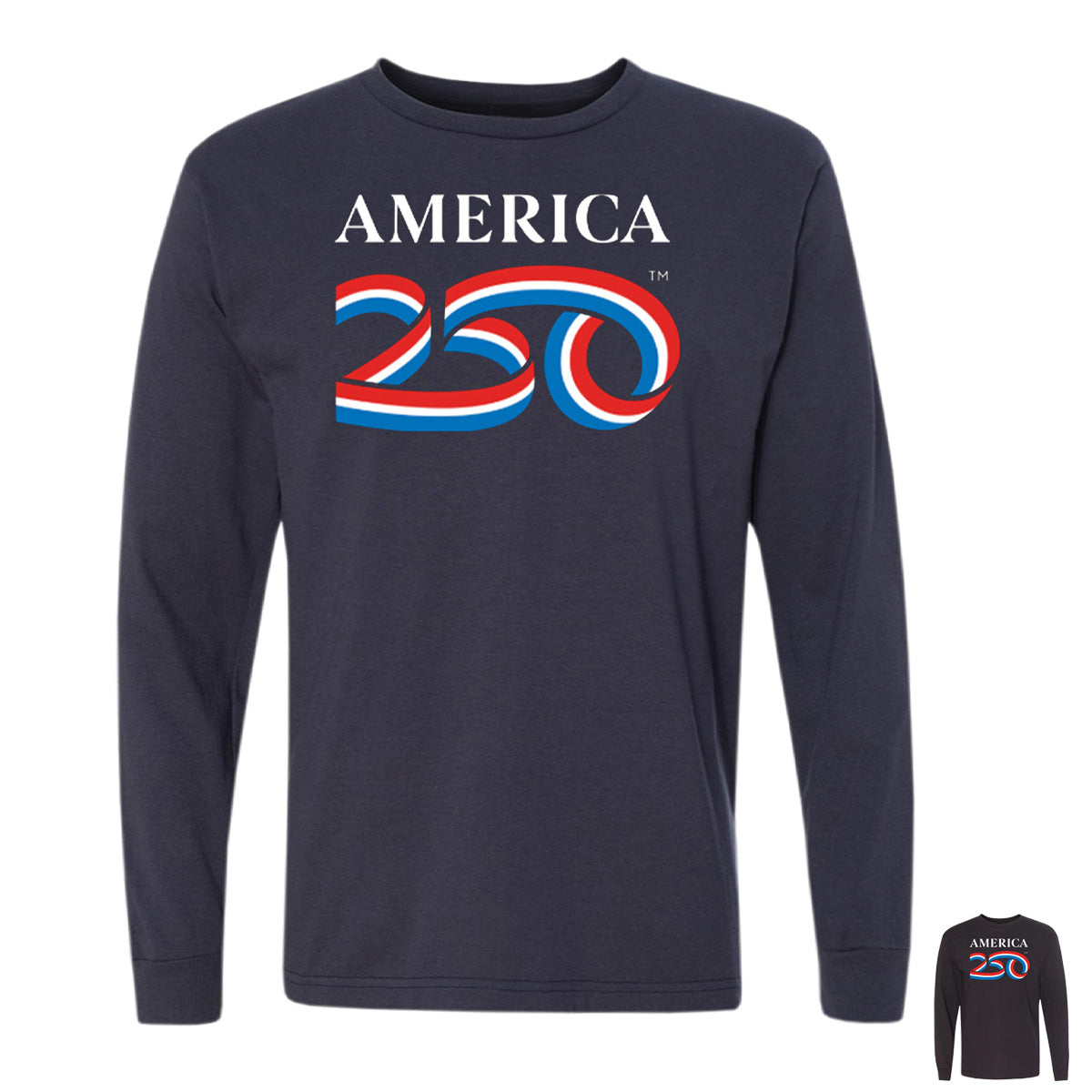 Long Sleeve Tee, Navy & Black
