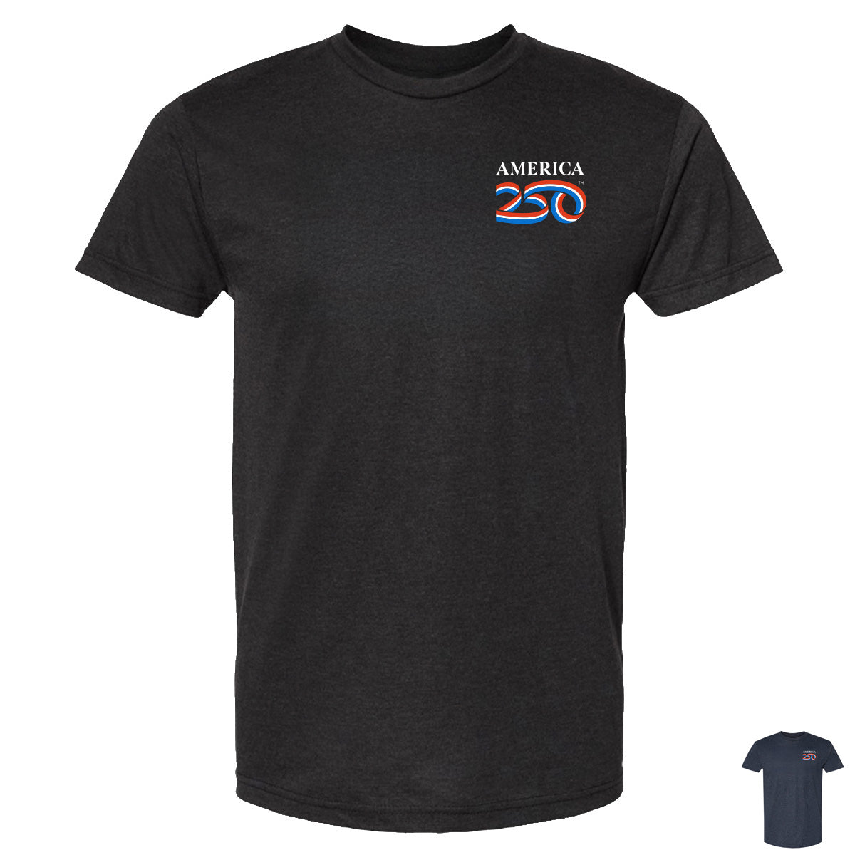 Modern Tri-blend Tee, Black & Navy