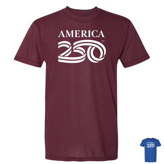 Tri-blend Tee, Burgundy & Royal