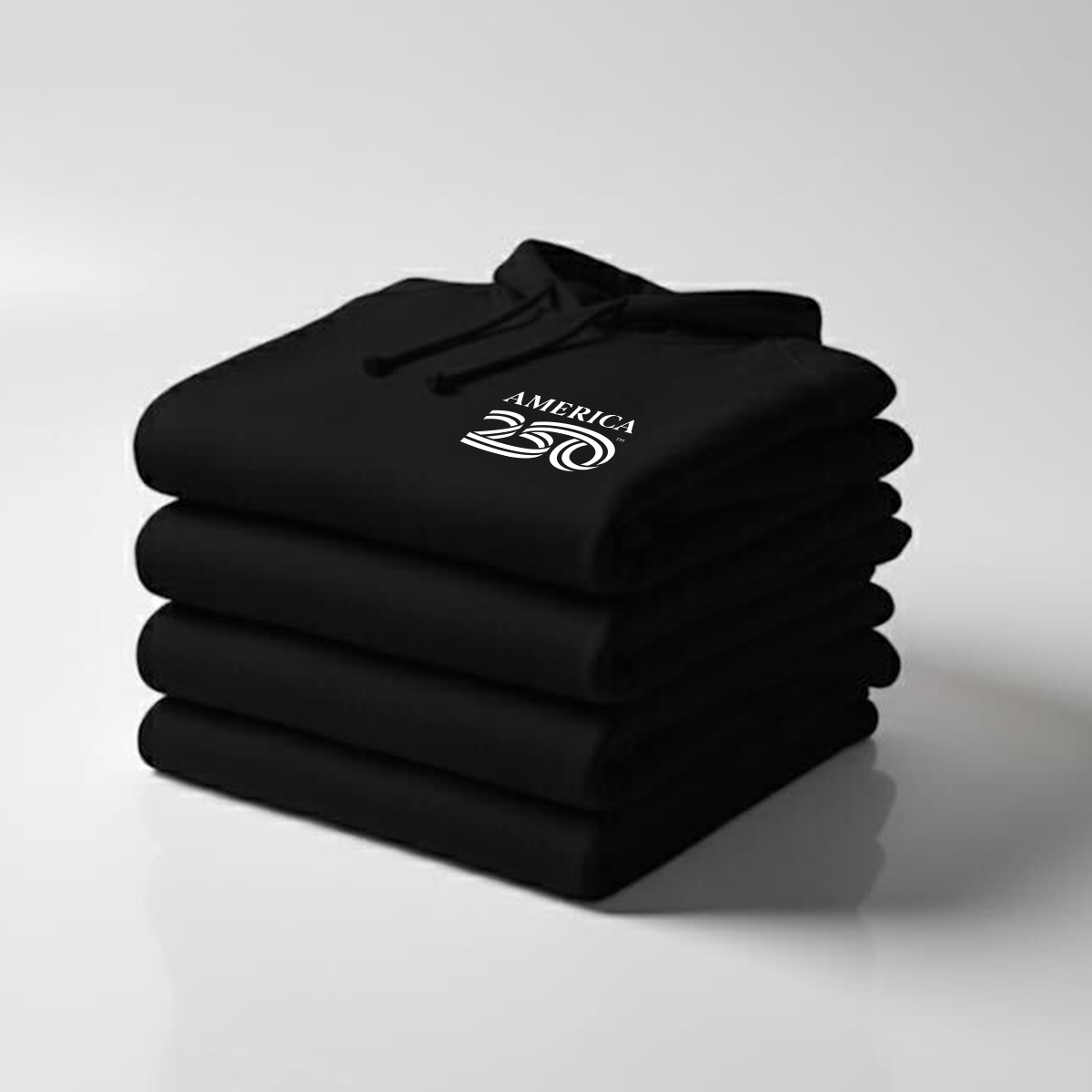 Modern Hooded Pullover, Black & Cardinal