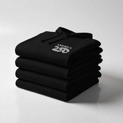 Modern Hooded Pullover, Black & Cardinal