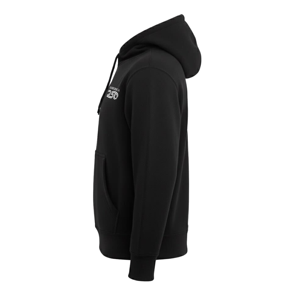 Modern Hooded Pullover, Black & Cardinal