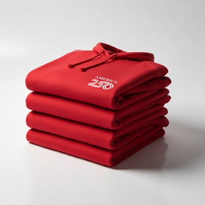 Modern Hooded Pullover, Black & Cardinal