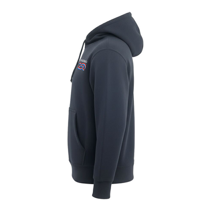 Modern Hooded Pullover, Navy & Charcoal
