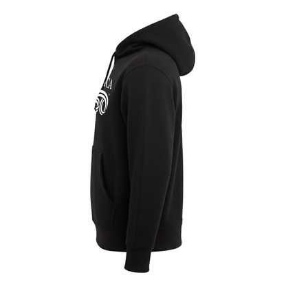 Classic Hooded Pullover, Black & Cardinal