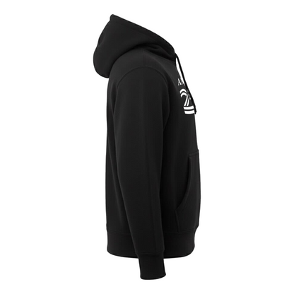 Classic Hooded Pullover, Black & Cardinal