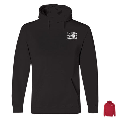 Modern Hooded Pullover, Black & Cardinal