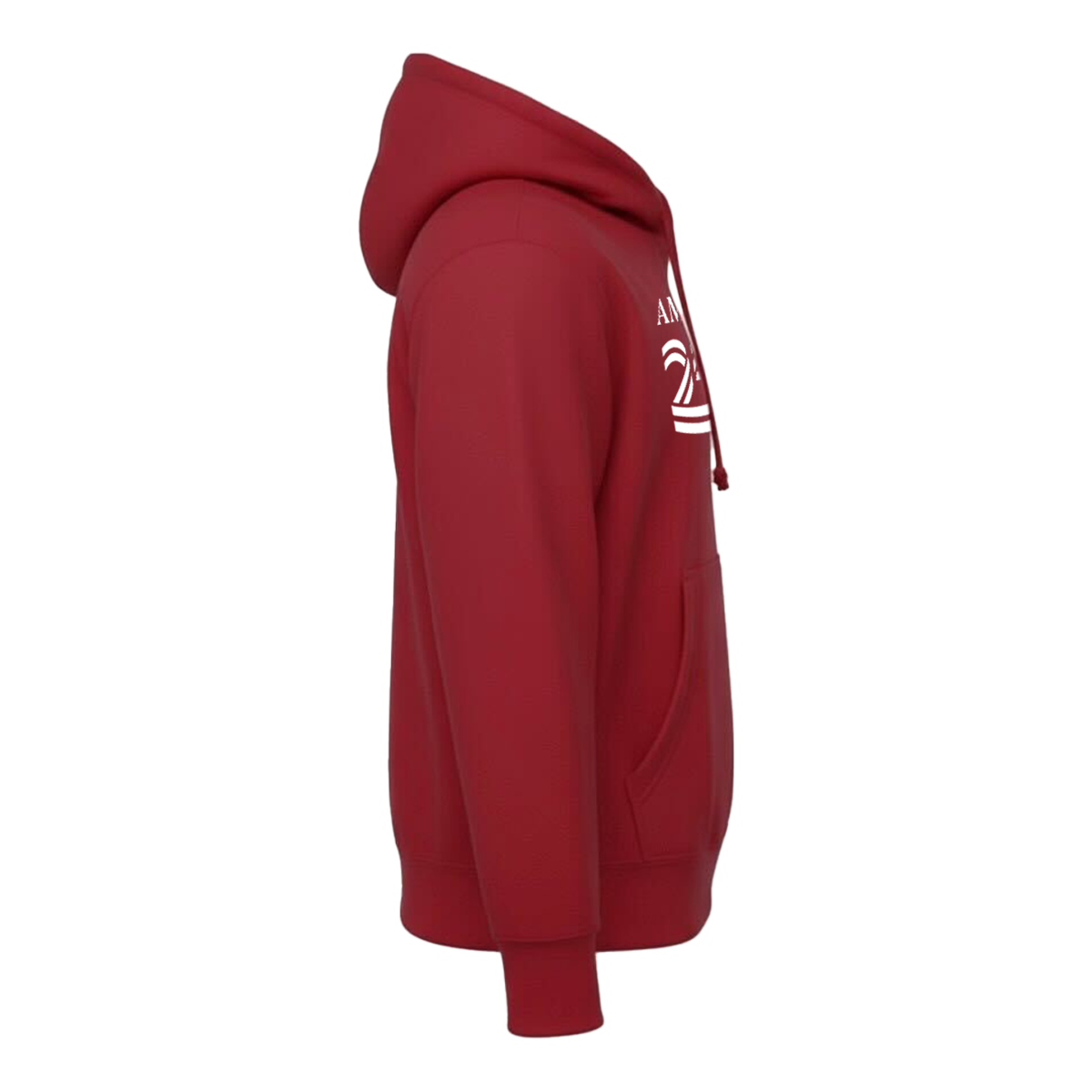 Classic Hooded Pullover, Black & Cardinal