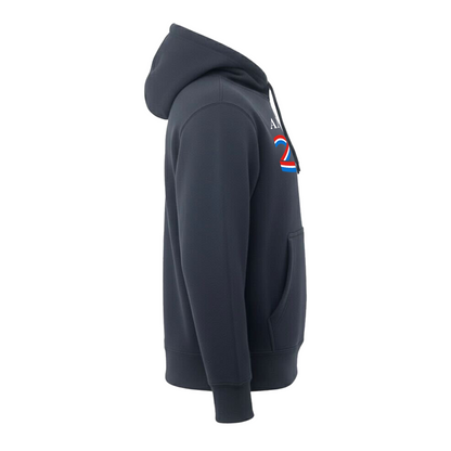 Classic Hooded Pullover, Navy & Charcoal