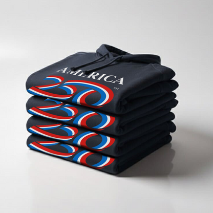 Classic Hooded Pullover, Navy & Charcoal