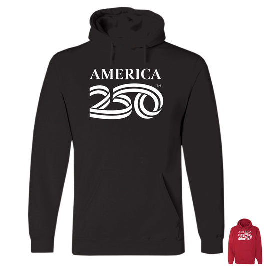 Hooded Pullover, Black & Cardinal