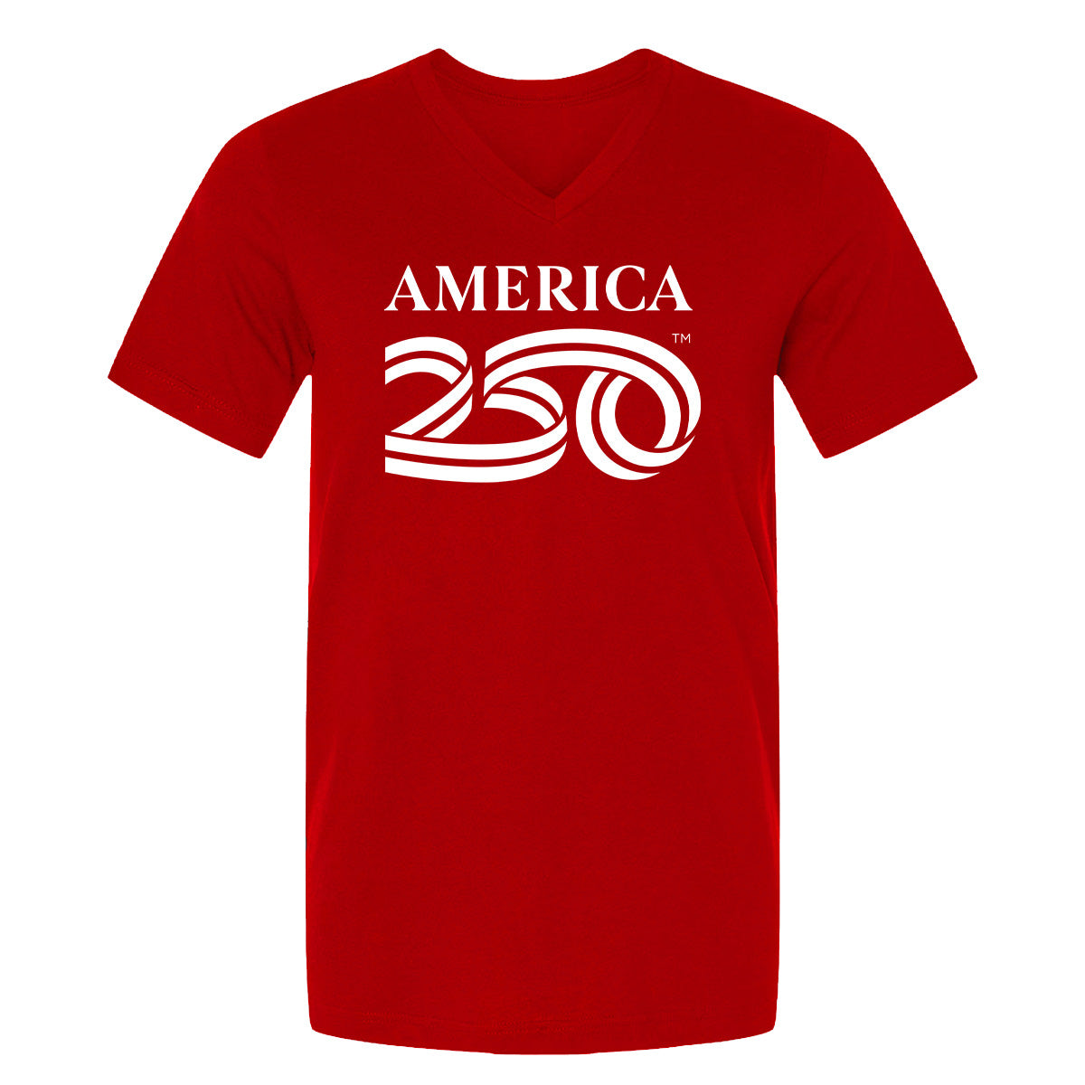 V-Neck Tee, Red & Black