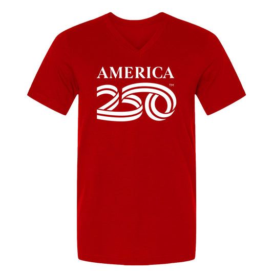 V-Neck Tee, Red & Black