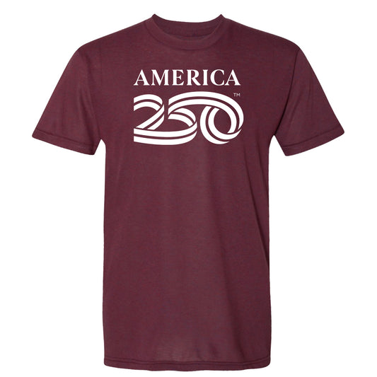 Tri-blend Tee, Burgundy & Royal