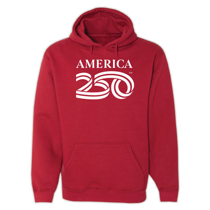 Hooded Pullover, Black & Cardinal