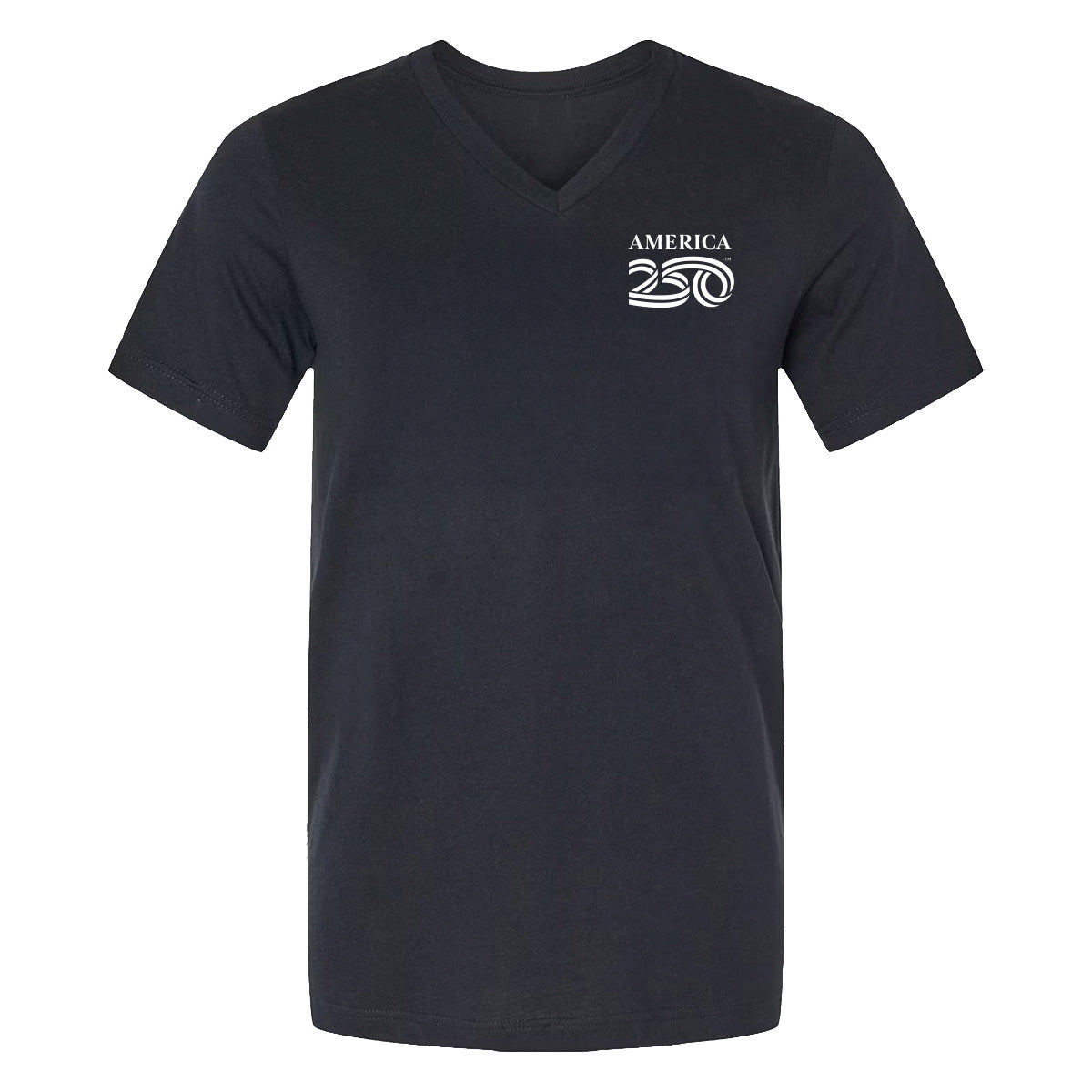 Modern V-Neck Tee, Red & Black