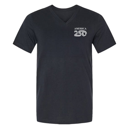 Modern V-Neck Tee, Red & Black