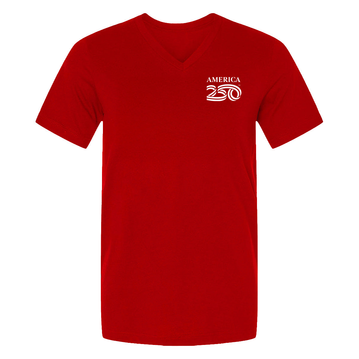 Modern V-Neck Tee, Red & Black