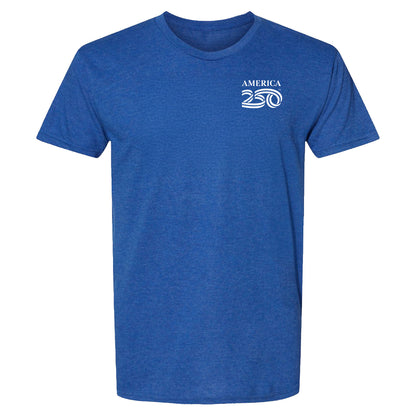 Modern Tri-blend Tee, Burgundy & Royal