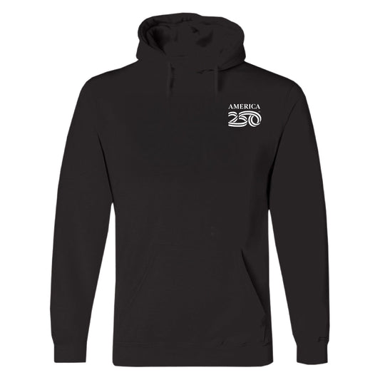 Modern Hooded Pullover, Black & Cardinal