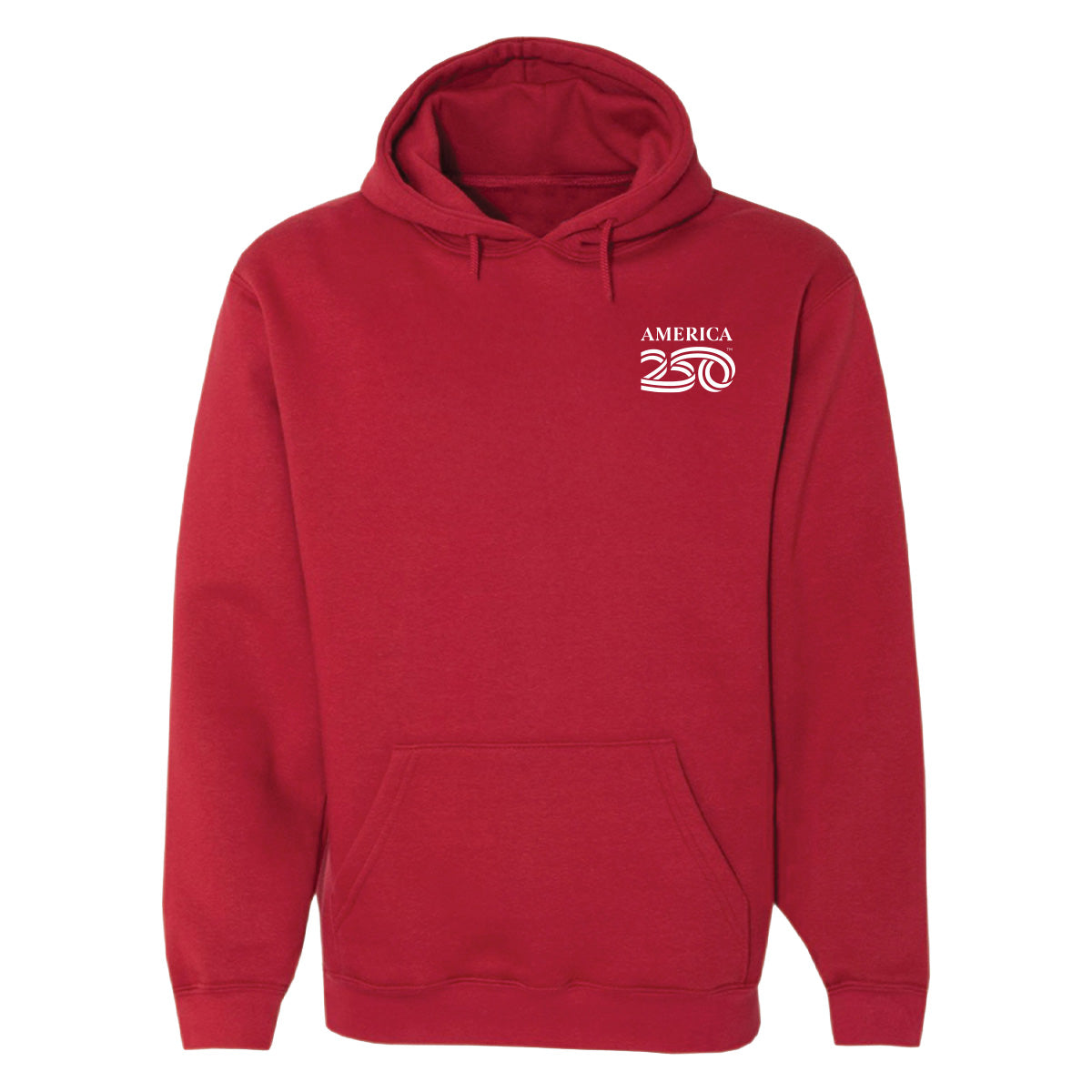 Modern Hooded Pullover, Black & Cardinal