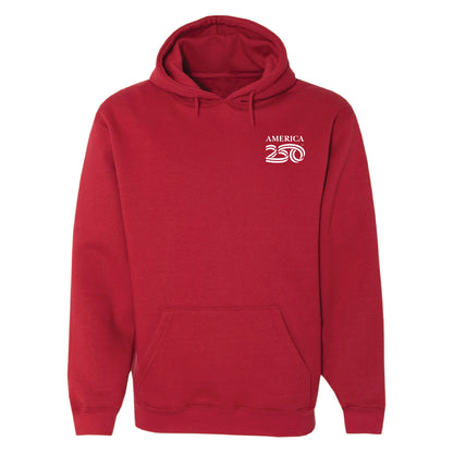 Modern Hooded Pullover, Black & Cardinal