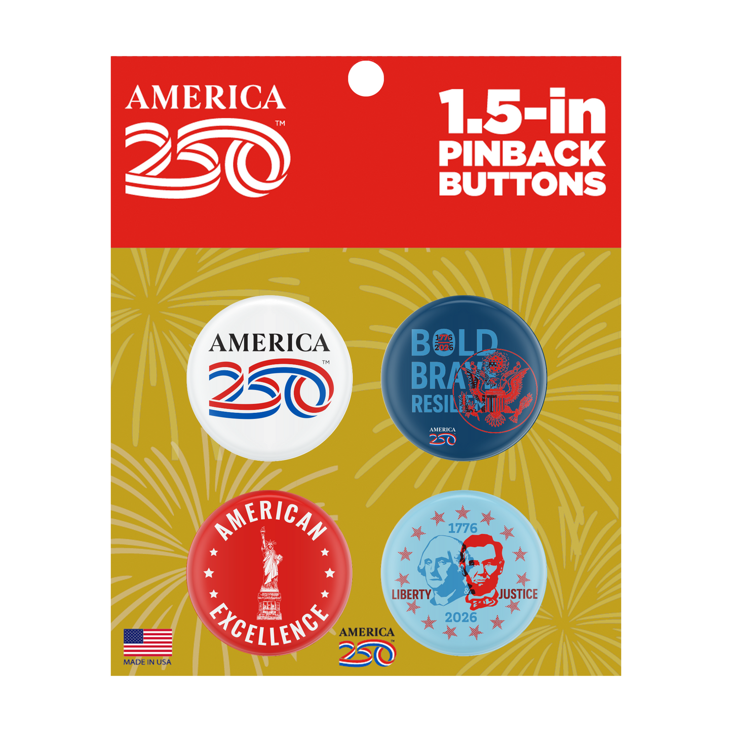 1.5" Buttons, Set of 4