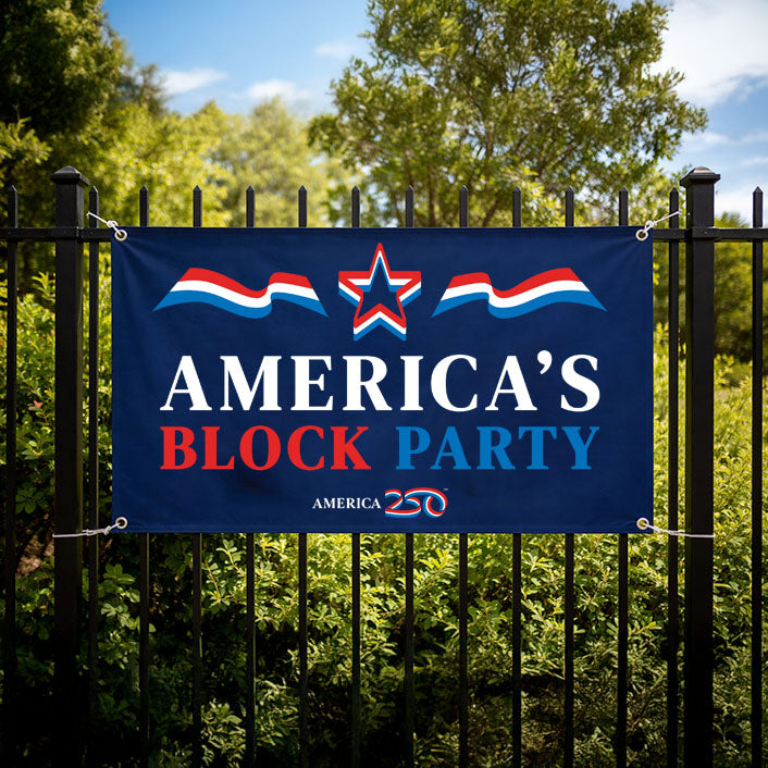 America's Block Party Vinyl Banner - 2'x3'