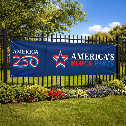 America's Block Party Vinyl Banner - 2'x6'