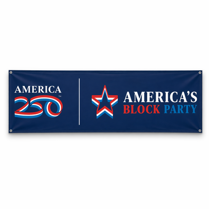 America's Block Party Vinyl Banner - 2'x8'