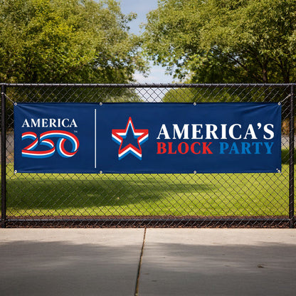 America's Block Party Vinyl Banner - 2'x10'