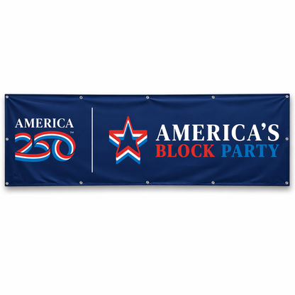 America's Block Party Vinyl Banner - 4'x10'