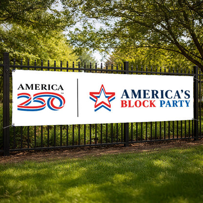 America's Block Party Vinyl Banner - 2'x8'