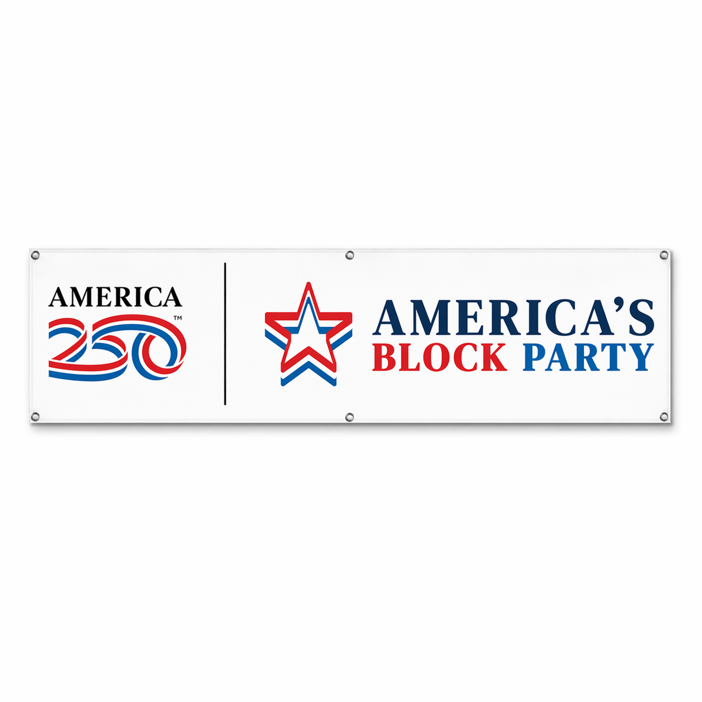 America's Block Party Vinyl Banner - 2'x10'