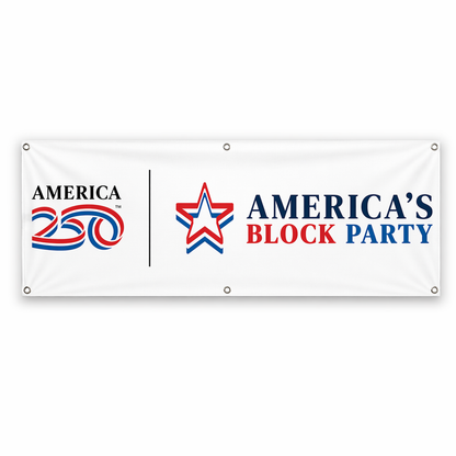 America's Block Party Vinyl Banner - 3'x8'