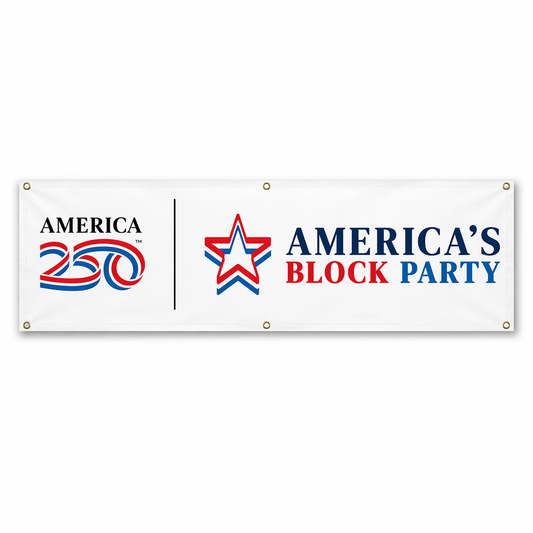America's Block Party Vinyl Banner - 3'x10'