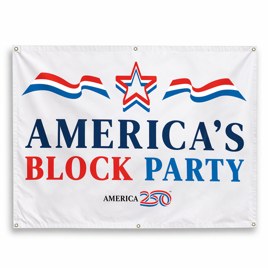 America's Block Party Vinyl Banner - 5'x6'