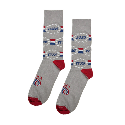 America250 Patriotic Crew Socks | “Betsy Dates” | Made in USA