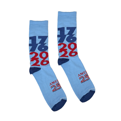 America250 Patriotic Crew Socks | “Big Dates” | Made in USA