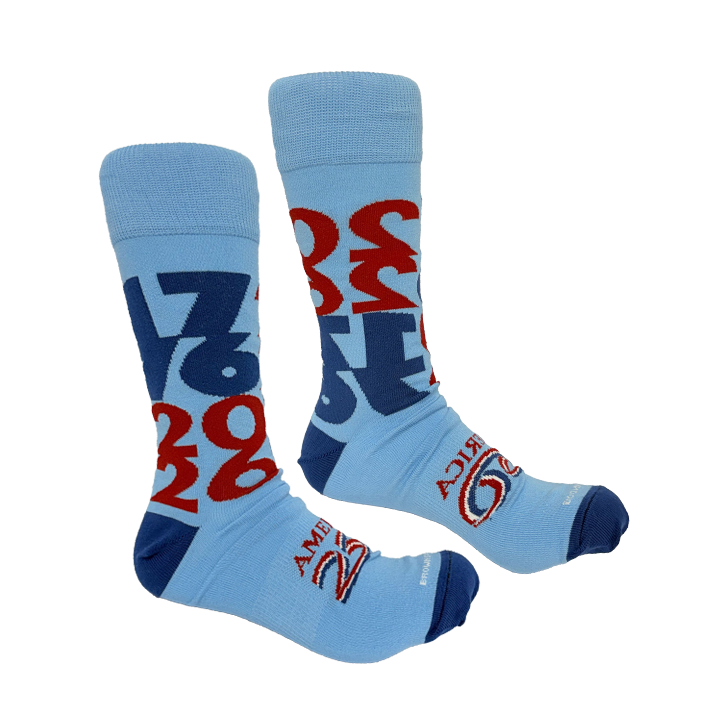 America250 Patriotic Crew Socks | “Big Dates” | Made in USA