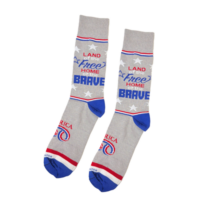 America250 Patriotic Crew Socks | “Free and Brave” | Made in USA