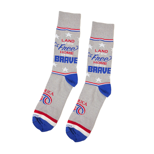 America250 Patriotic Crew Socks | “Free and Brave” | Made in USA