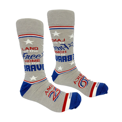 America250 Patriotic Crew Socks | “Free and Brave” | Made in USA