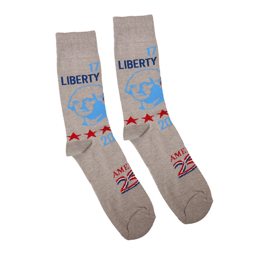 America250 Patriotic Crew Socks | “Liberty and Justice” | Made in USA